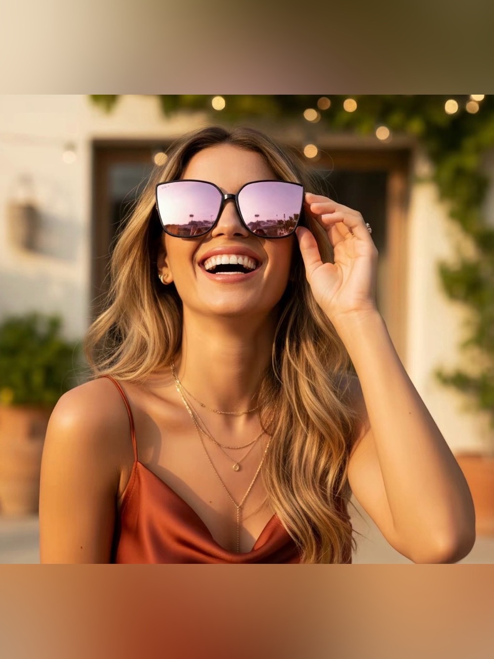 DAX Eyewear LUX Pink Polarized Cat Eye Sunglasses NIB